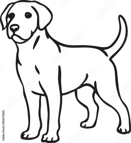 Dog coloring page illustration coloring page for kids, dog coloring book