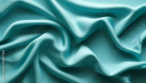 Wallpaper Mural Luxurious turquoise satin fabric with soft folds - elegant textile backdrop for fashion, product photography & interior design Torontodigital.ca