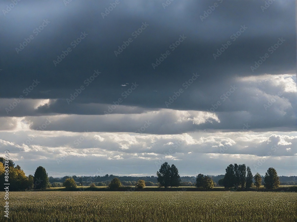 Fototapeta premium clouds over the field