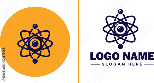 atom icon Particle Molecule Elementary particle flat logo sign symbol editable vector