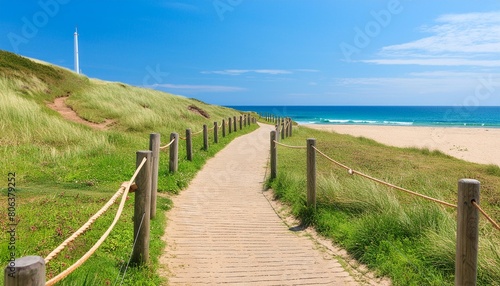 pathway to the beach in summer