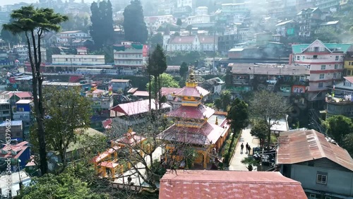 Sikkim mountains, Himalayan villages, tea fields, Darjeeling from the air