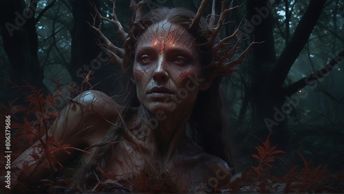 Shadowed Allure: The Withering Dryad's Masked Persona