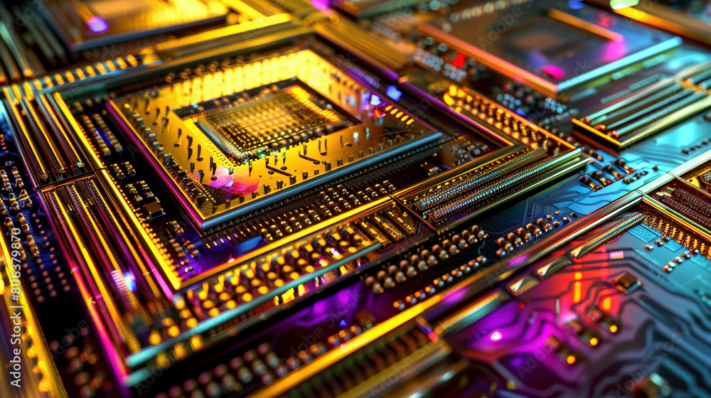 Close-up of Intricate Computer Chip Patterns Close-up of Intricate Computer Chip Patterns