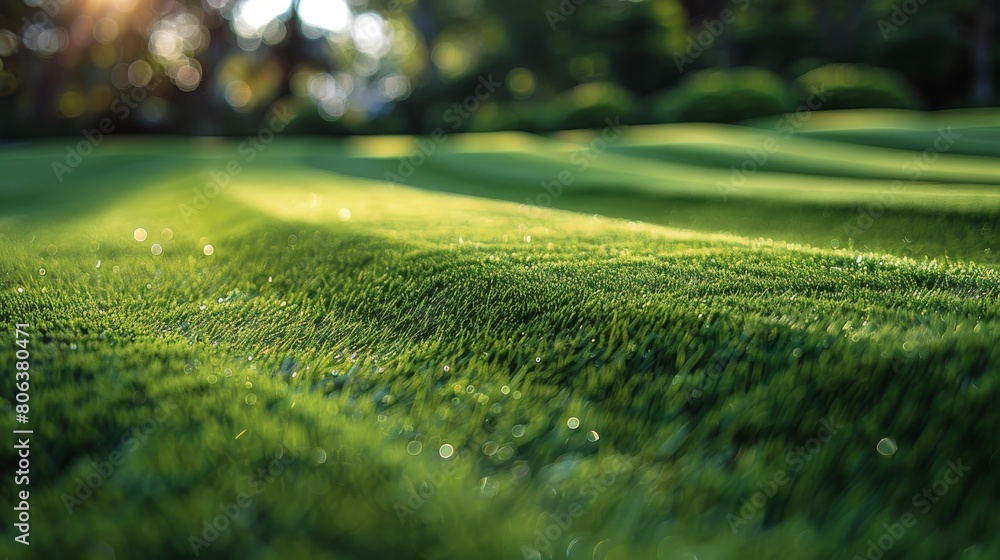 Vibrant Green Grass Under Sunlight
