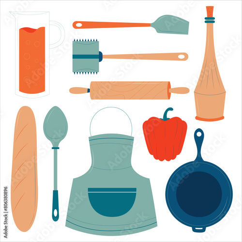 Kitchen icons and food making tool different icons best EPS Vector file photo