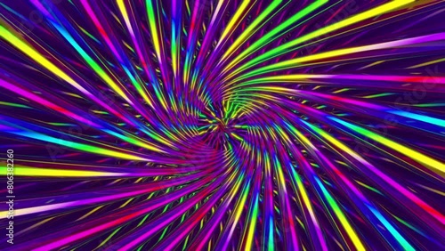 Rotating Vortex 3D Animation with Colored Lines (ID: 806382260)