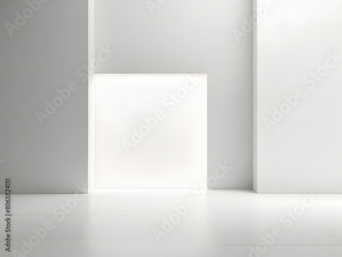 A white room with a white door and a white wall