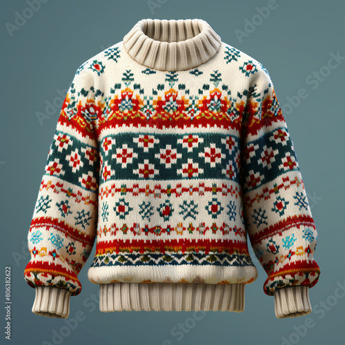 hristmas ugly sweater isolated. Illustration