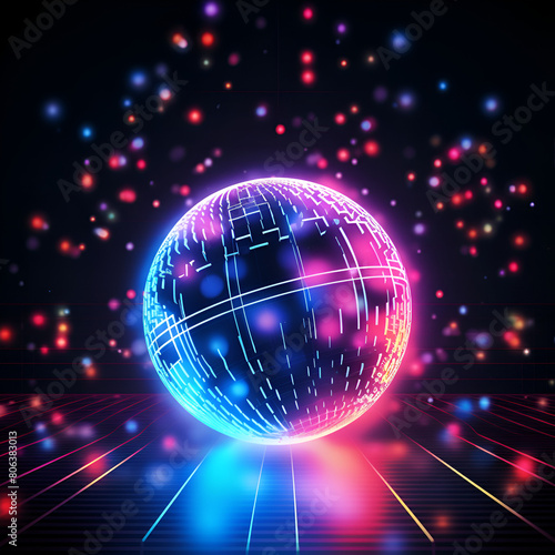Abstract colorful disco ball