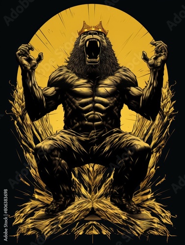 Full Body Vector Illustration of King Kong