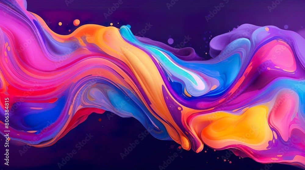 Abstract swirl wavy background. Flow liquid design art element. Fluid acrylic painting texture.