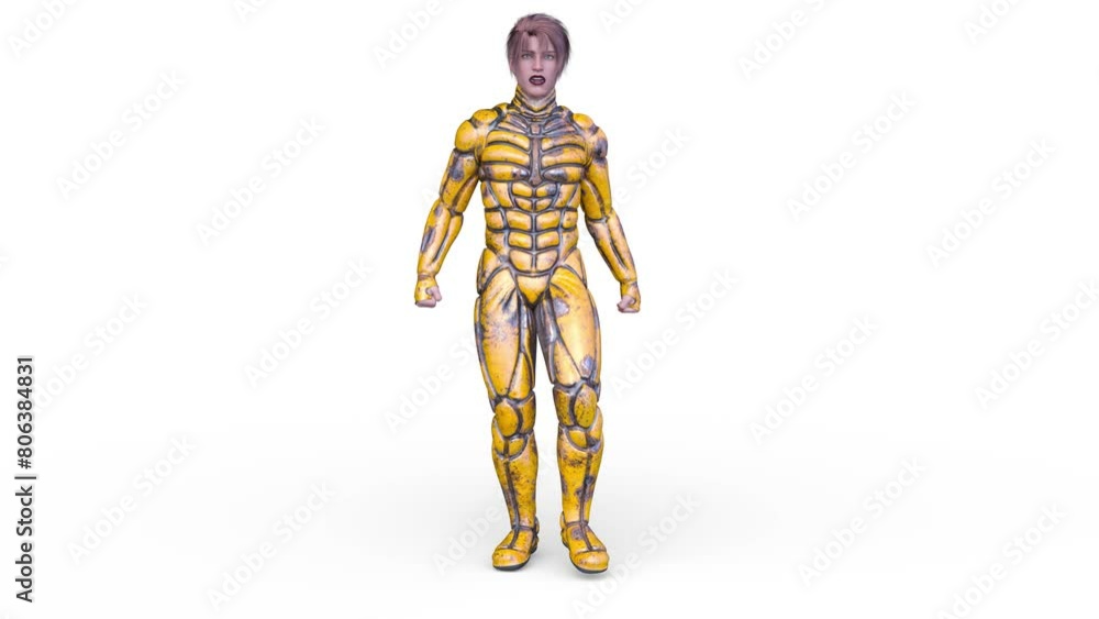 歩くサイバーマン　3DCGレンダリング