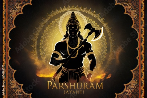 Parshuram jayanti silhouette illustration poster
