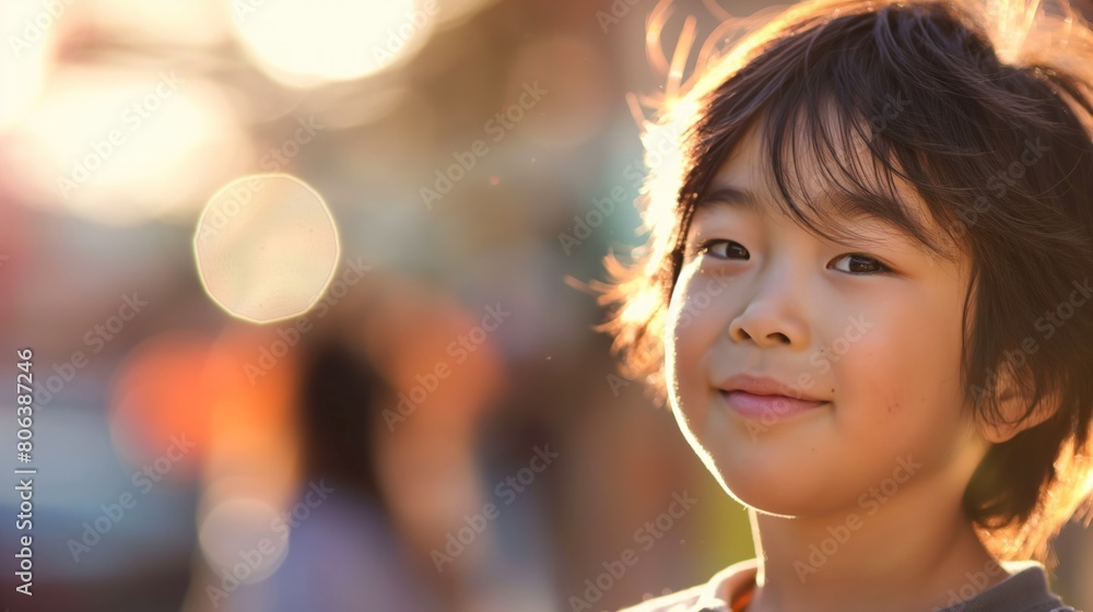 Fototapeta premium Smiling child looking at camera