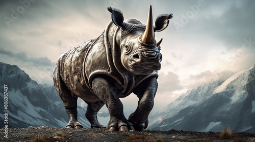 one-horned rhinoceros photo Generative AI © KRIS