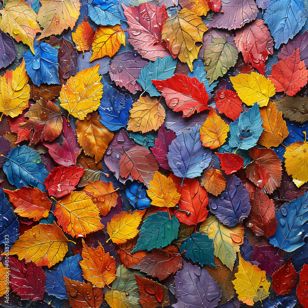 Colorful Leaves Piled Up