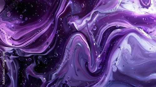 Abstract purple liquid waves futuristic background. Glowing wavy fluid design. 