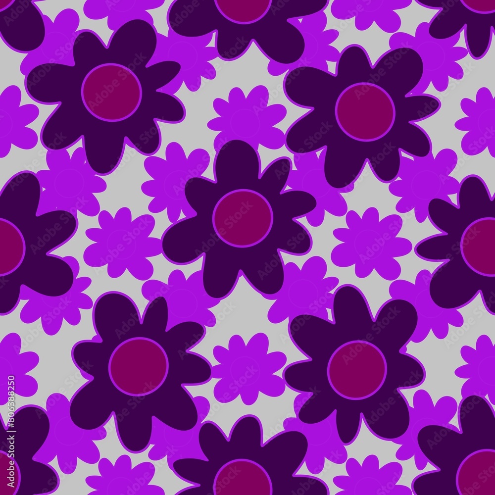 Cartoon retro flower seamless floral pattern for wrapping paper and fabrics and kids clothes print and party Cartoon retro flower seamless floral pattern for wrapping paper and fabrics and kids clothes print and party