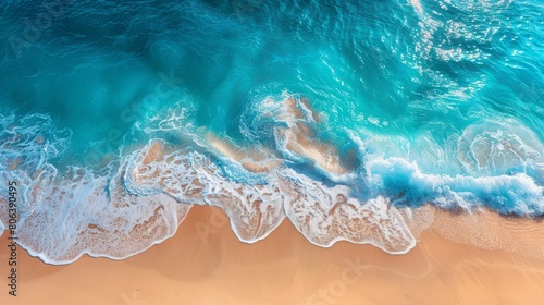 Aerial View of Beach and Ocean