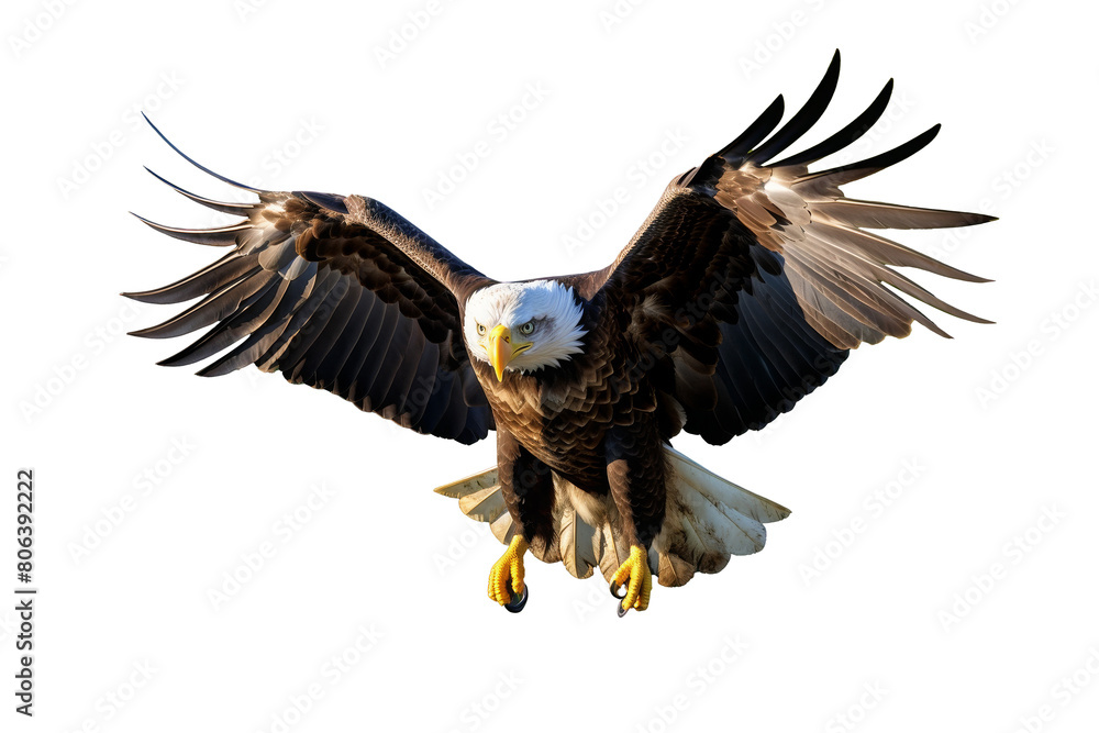 Obraz premium Bald Eagle in Flight on Transparent Background