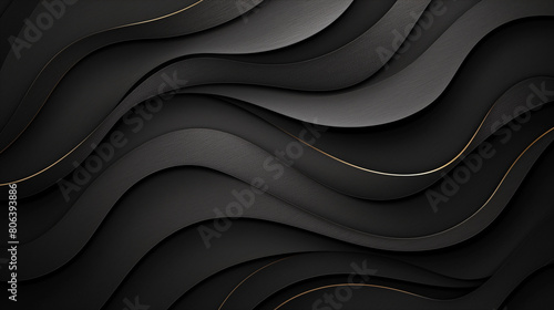 A black and gold striped background with a black and gold wave pattern