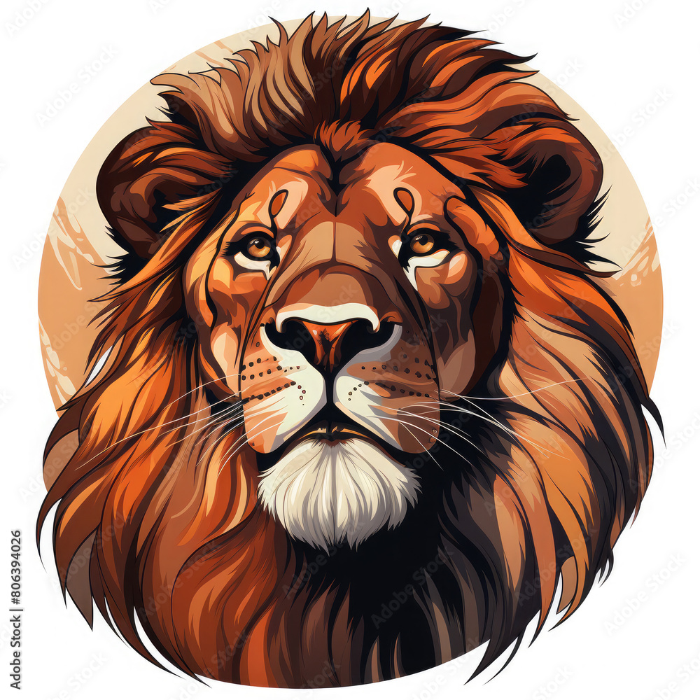 Fototapeta premium Watercolor West African Lion vector, clipart Illustration, Generative Ai