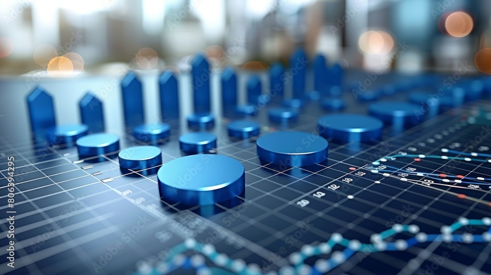 Fototapeta premium Graph report and business investment planning banner for business analytic finance