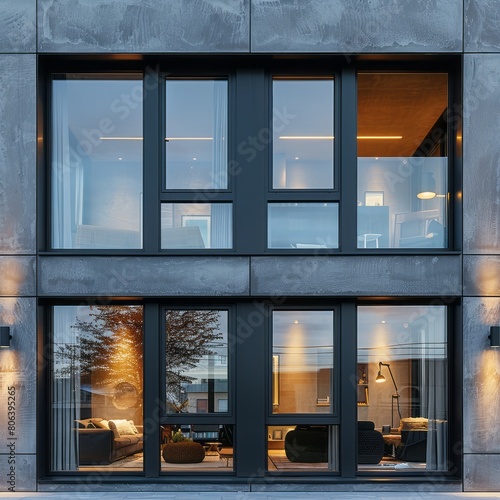 Aluminium windows design black frame 