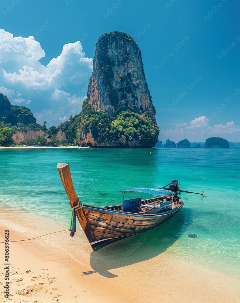 Fototapeta premium Traditional boat in the beach of Thailand