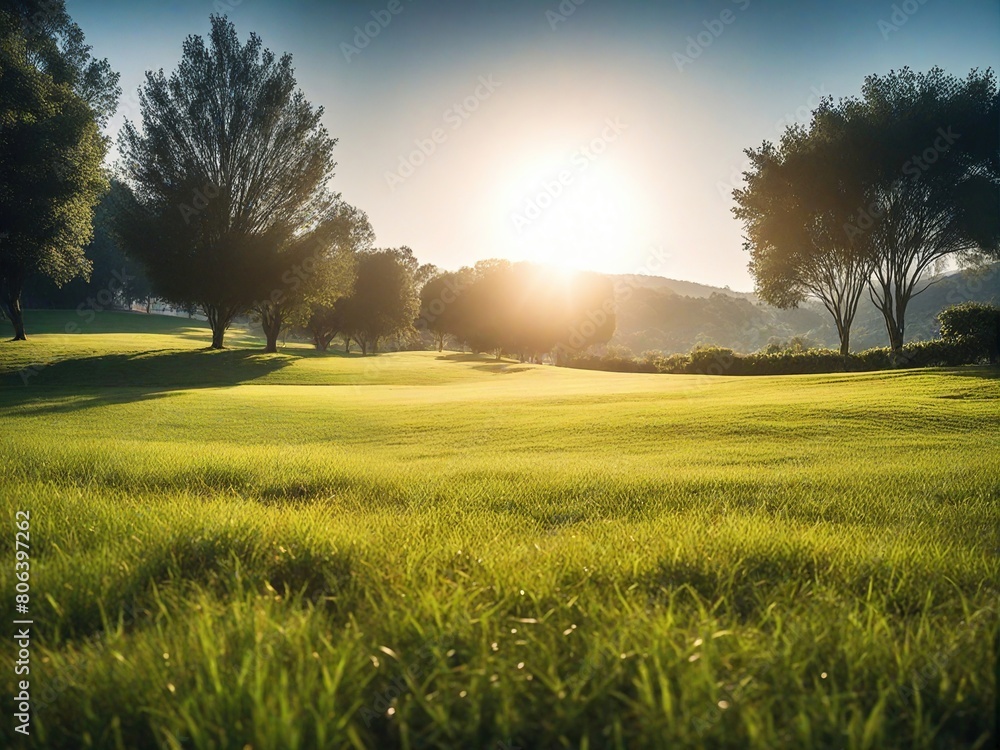 Obraz premium sunset over the field