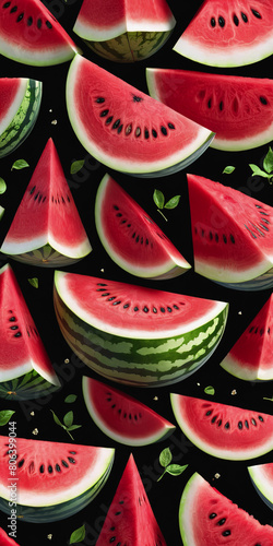 Sweet and delicious watermelon on a sunny day. juicy watermelon. watermelon deno