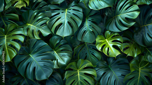 Lushgreen monstera leaves creating a vibrant tropic