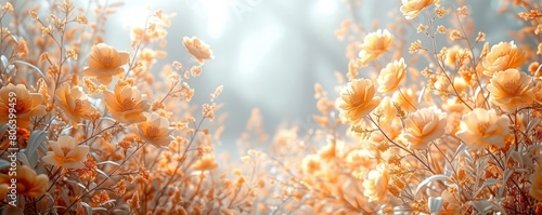 Decorations with predominantly white floral backgrounds are suitable for wedding designs