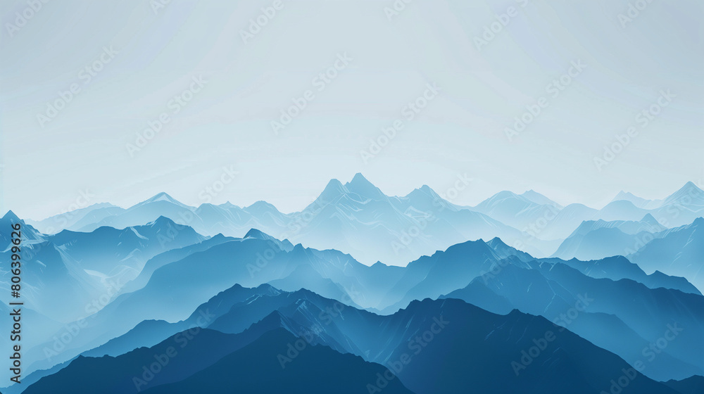 The mountains are covered in a thick layer of snow The mountains are covered in a thick layer of snow