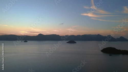 Wallpaper Mural remote islands peaceful calming seascape sunrise. Dramatic aerial view drone Torontodigital.ca