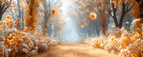 Decorations with predominantly white floral backgrounds are suitable for wedding designs