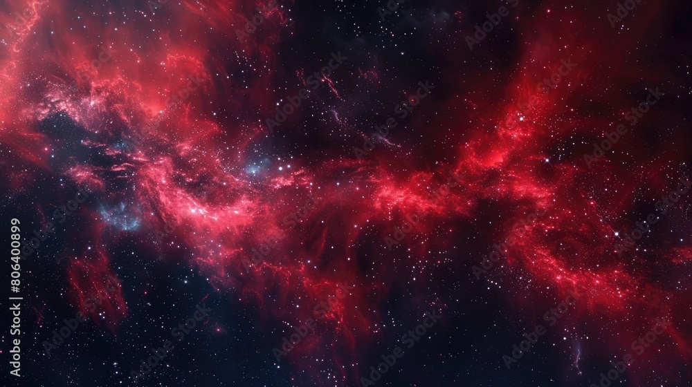 Abstract background with red space nebula