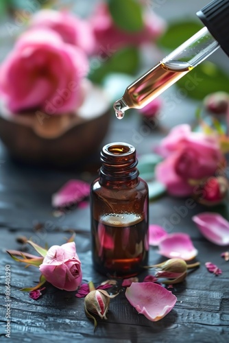 Revitalize your skin with our Rosehip Seed Oil serum Fade scars and restore radiance to your complexion , advertise shot