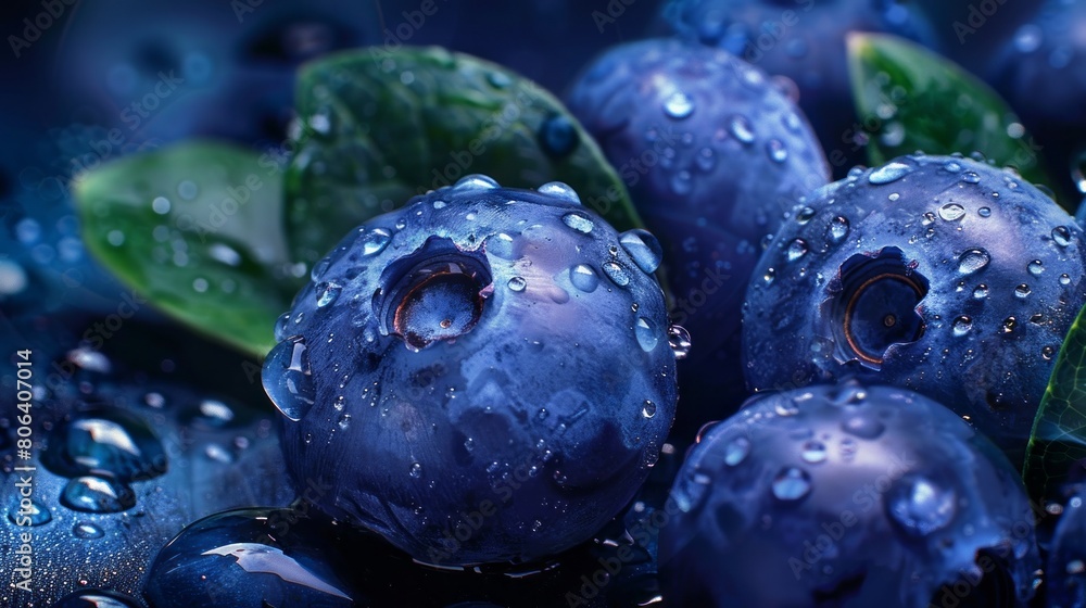 Fresh Unic Blueberries with Droplets. Fresh Unic Blueberries with Droplets.