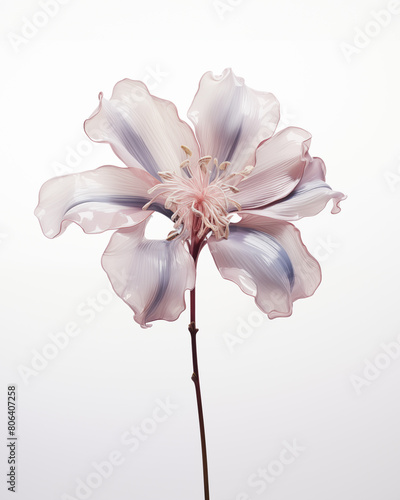 Hyperrealistic one flower on white background  macro
