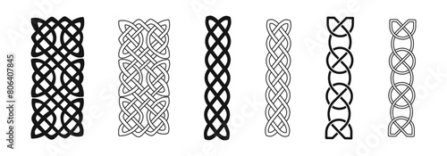 Scandinavian ornament collection. Celtic tribal ornaments vector set.