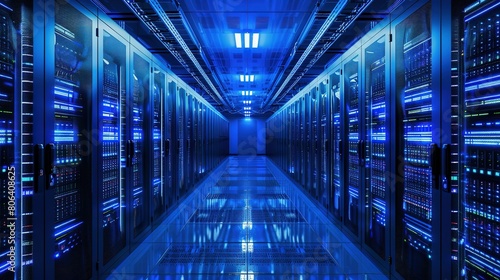 Rack Server on server room Data center, server room security, data center server, web host warehouse data server cabinets network storage database.