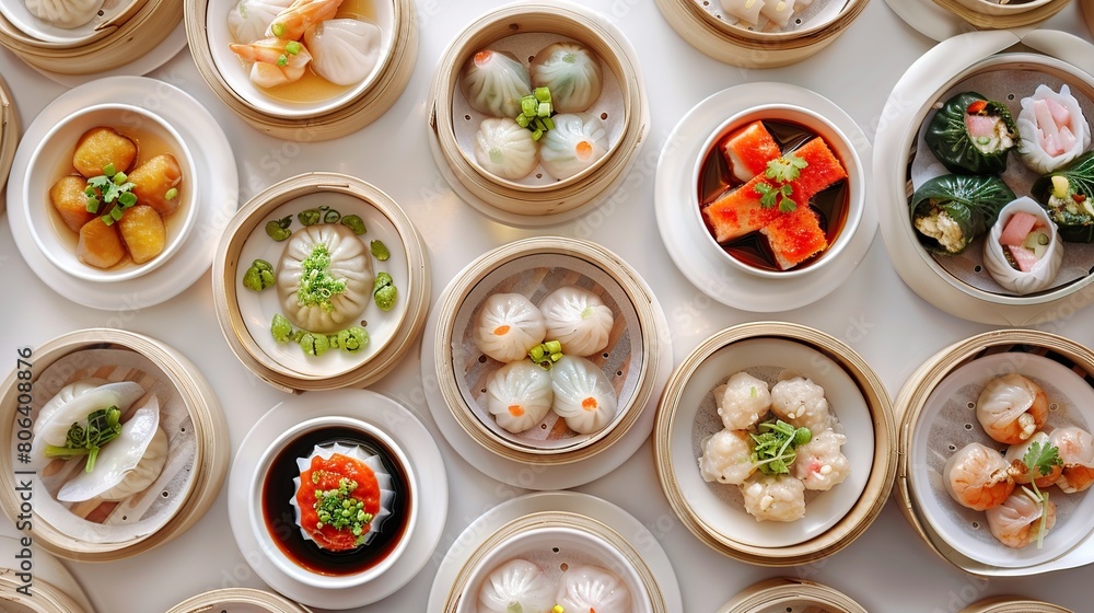 chinese shumay dimsum, a steamed dish to enjoy. Generative Ai