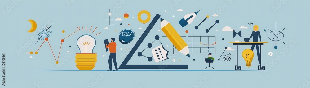 A people idea working together on a project illustration A people idea working together on a project illustration