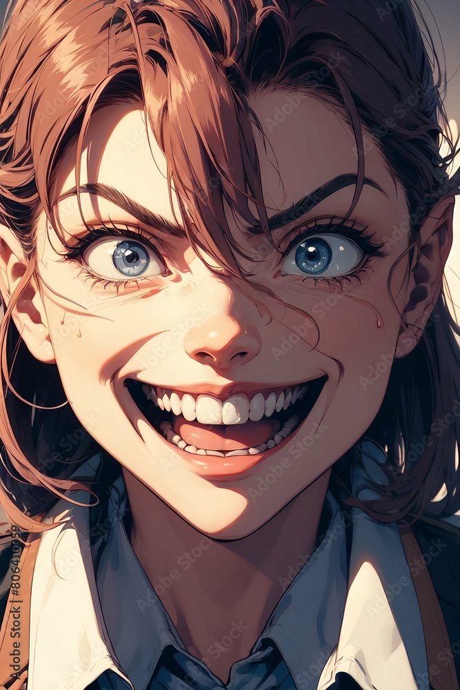 anime girl with insane expression generative ai anime girl with insane expression generative ai