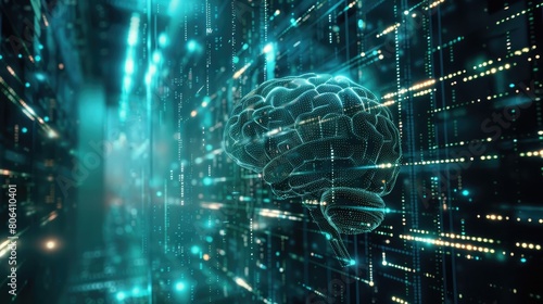 artificial intelligence brain and binary data