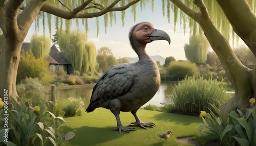 a dodo bird in a garden of giant willows upscaled 5