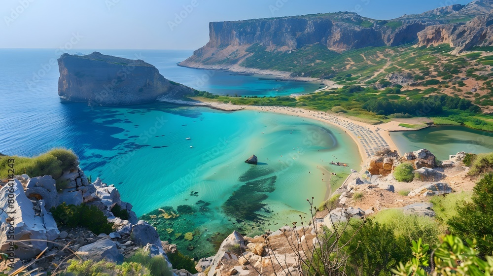 Beaches and bays of the Mediterranean coast of Greece