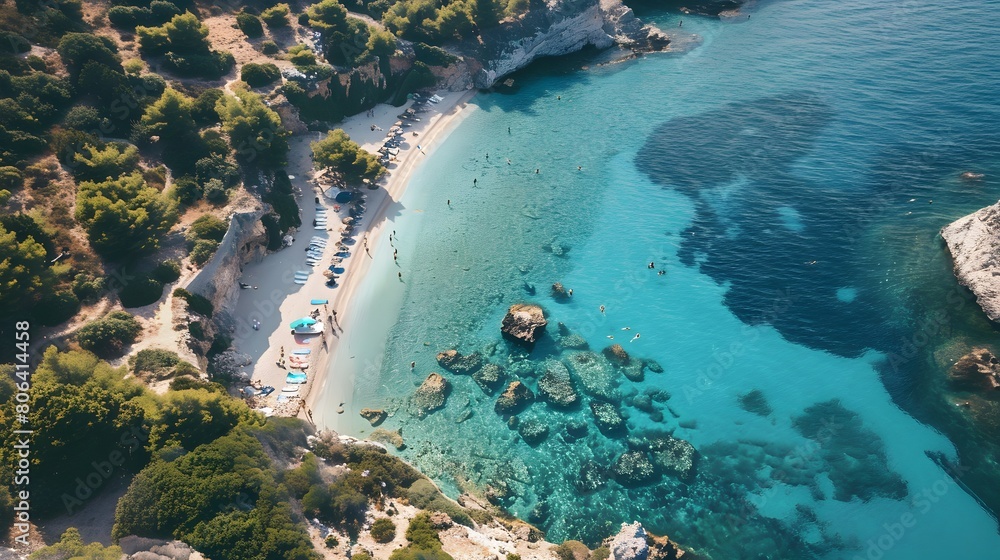 Beaches and bays of the Mediterranean coast of Greece